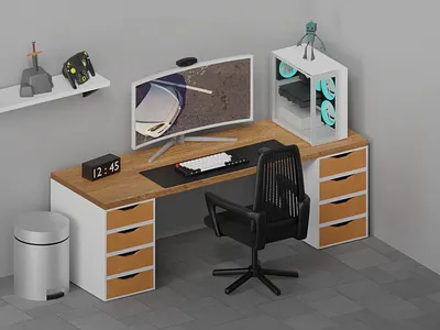 Dream Working Room - Isometric Room 3d 3d blender 3d isometric 3d render 3d room 3d station 3d working room 3d workstation blender blender render illustration imagination isometric isometric render isometric workstation office working room workstation