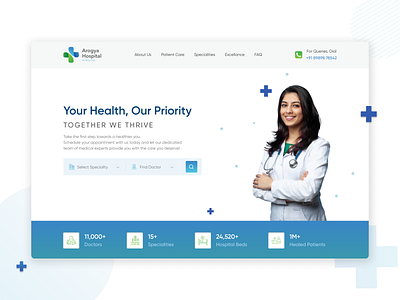 Arogya-Healthcare Landing Page Website design healthcare healthcare website landing page ui ux website