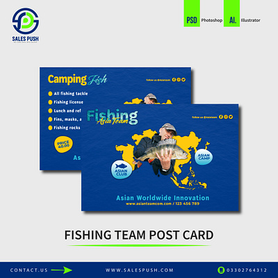 FISHING POSTCARD branding design graphic graphic design illustration logo postcard postcard design postcards ui vector