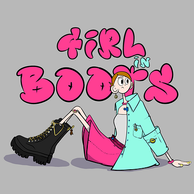 girl in boots animation art art style character design digital drawing drawing hand drawing