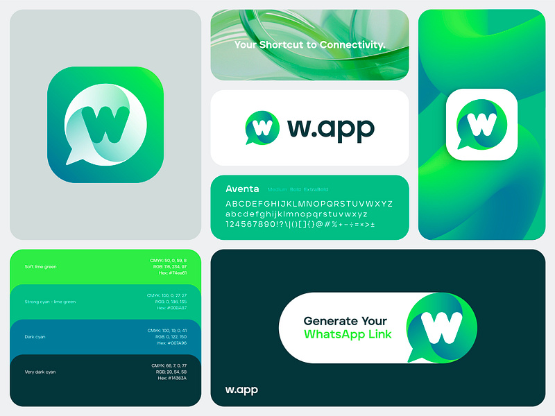 W.app Branding app brand branding chat bubble connection generator gradient icon letter link logo negative space qr smart social speak timeless w web3 whatsapp