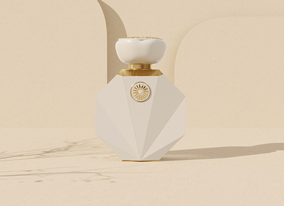 Shell Perfume Design 3d bottle branding design packaging perfume product render