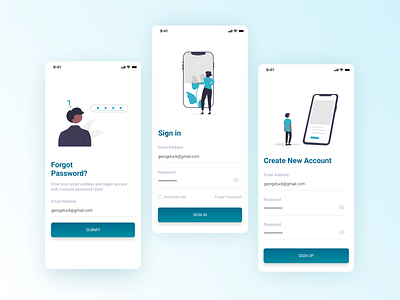 Mobile App Login flow app ui design login login flow mobile app ui onboarding sign up ui uiux ux