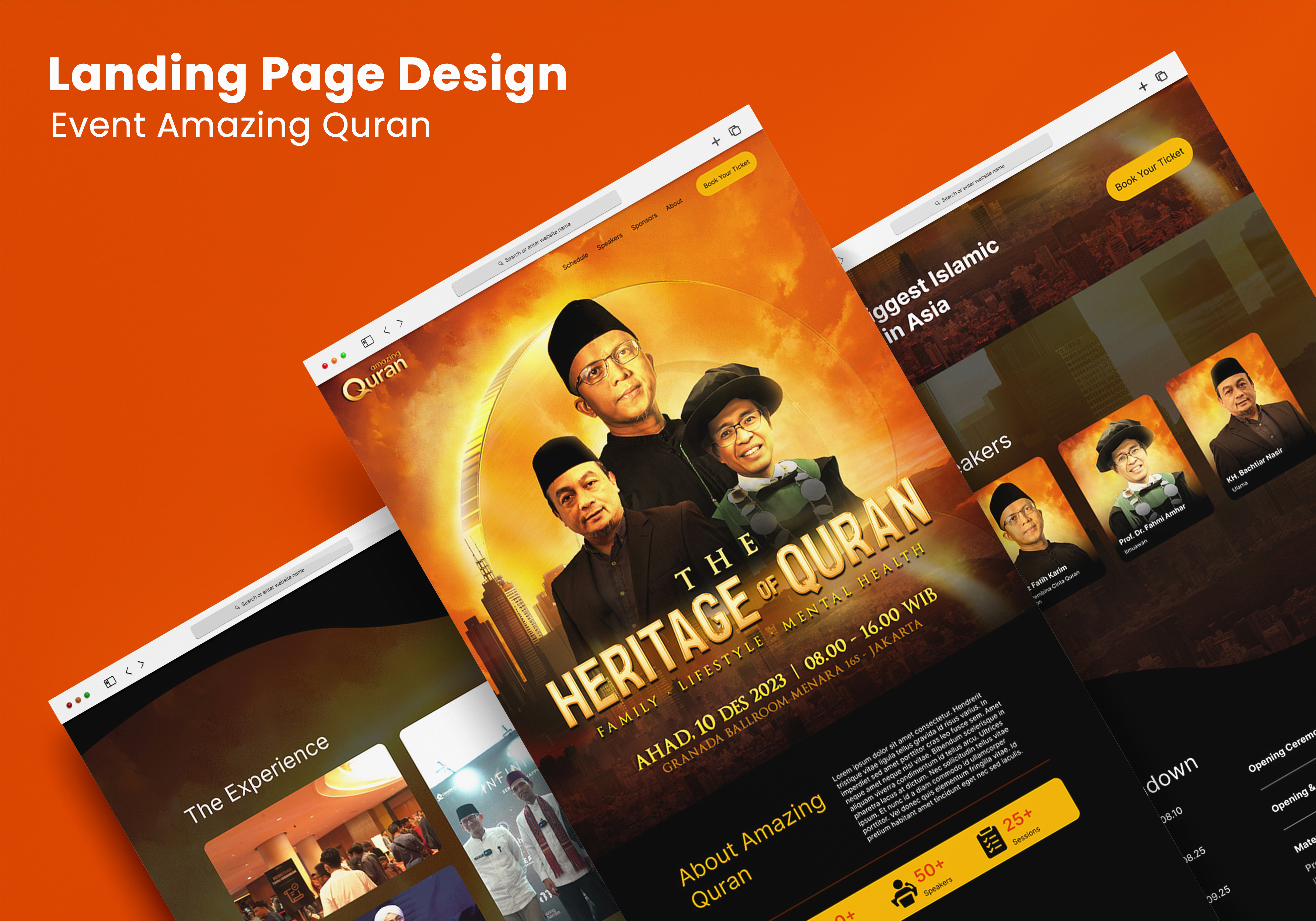Landing Page Design UI/UX app design graphic design islamic event landing page ui ux
