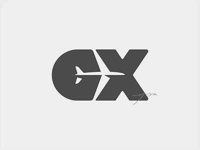 Global Xpress Logo airplane alphabet brand branding fly font g gestalt gx jet logo logotype plane simple smart text transport travel type x