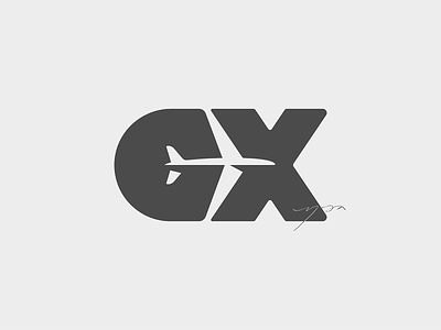 Global Xpress Logo airplane alphabet brand branding fly font g gestalt gx jet logo logotype plane simple smart text transport travel type x