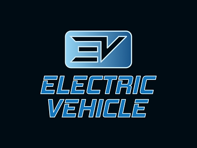 Electric Vehicle Logo blue bluelogo electricvehicle ev logo logodesign