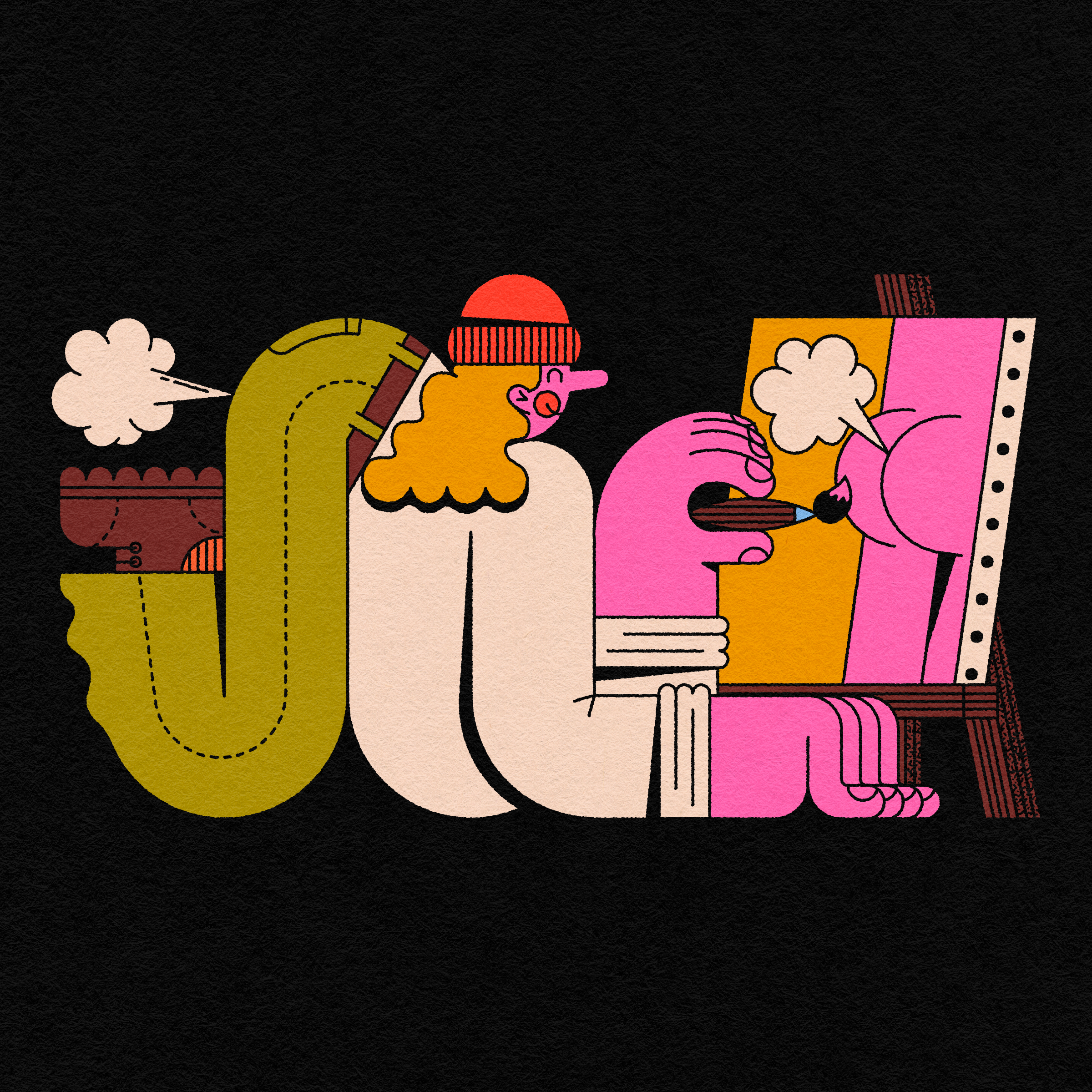 Vectober 2023 20 // Have fun art artist butt fart illustration line art painting vectober