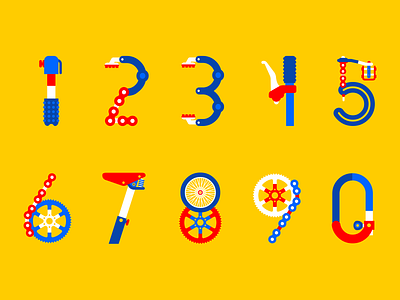 Nextbike Numbers bicycle graphic design illustration numbers type treatment