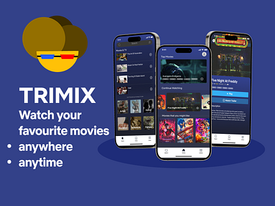 Trimix Streaming App UI Mobile Design -Concept design figma graphic design mobile streaming streamingapp ui