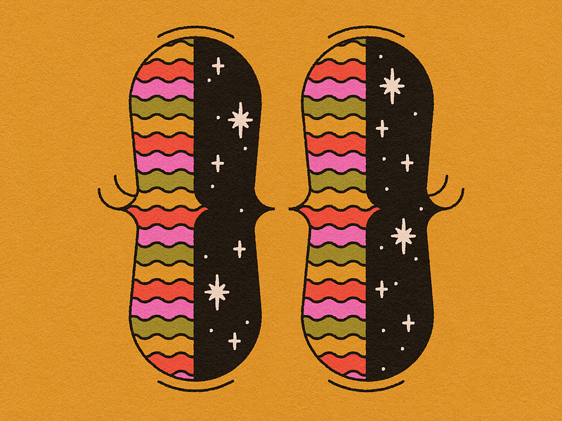 Vectober 2023 22 // Beautiful sky eyes illustration line art night psychedelic rainbow sky