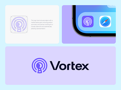 Vortex Logo Design app brand design brand identity branding crypto cryptocurrency logo logo design mobile mobile app trade tunnel ui ux vortex vpn