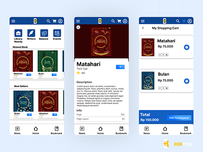 Bookpedia-UI Mobile Design BookStore App - Concept app book concept design figma graphic design library mobile shopping store ui