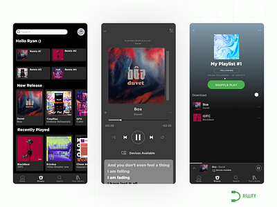 Drillify - UI Mobile Design Music app - Concept app concept design drillify figma graphic design illustration mobile music page streaming ui uidesign