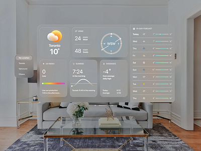 ⛈️ Vision Pro | Weather app design ai apple ar argument reality artificial intelligence canada dashboard home app index meta smart home uv virtual reality vision vision os vision pro vr weather weather app weather dashboard