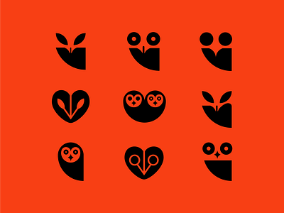Owl collection abstract bird branding geometric logo mark minimal minimalist owl owl logo simple