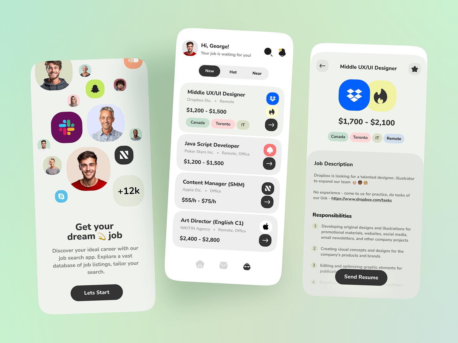 Job Finder Portal Mobile Design by Nixtio on Dribbble