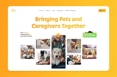 Woofio web design cat cool dog dog walking grooming landing modern pet services service ui vet web web design website