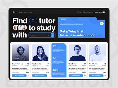 Livelan - Online Educational Platform black blue clean courses dashboard desktop education educational language learn platform product skill study subscription teacher ui ux white