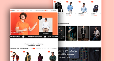 O.Shoping, Men shoping landing page branding design ecommerce graphic design illustration shoping ui vector