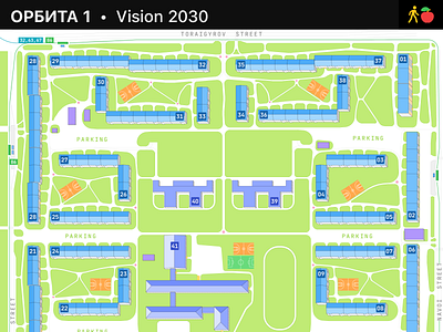 Новый дизайн микрорайона Орбита-1 architecture graphic design illustration infographic map vector