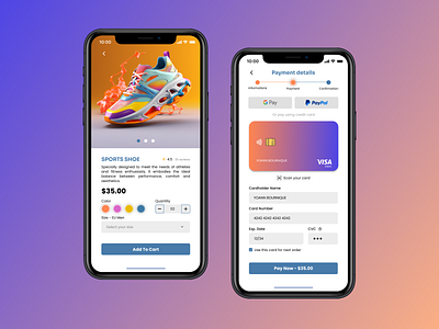 Daily UI #002 - Credit Card Checkout - Mobile App 002 app card checkout credit daily ui dailyui dailyui002 design figma mobile shoe sport ui ux