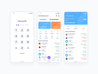 MultiBank - Bank Management App app bankapp banking design emoney mobileapp mobilebanking simpleui ui uidesign uimobileapp uiuixmobile uiux uiuxdesign uiuxdesigner ux webdesign