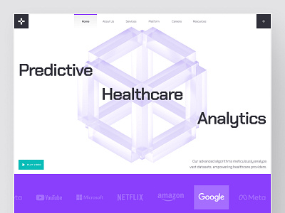 turing: AI Health Analytics Website | Predictive Health UIUX abstract 3d clean health health analytics health data health ui health website healthcare healthcare ai healthcare analytics healthcare analytics website healthcare landing page healthcare ui landing page minimal predictive analytics predictive health purple virtual care web design