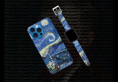 Starry Night phone case & watch band branding