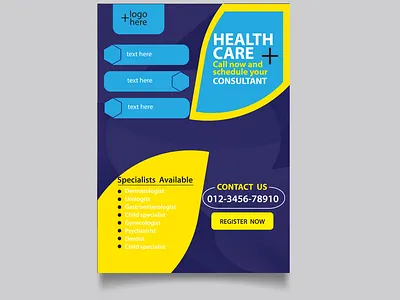 Creative health flyer design template clean design flyer template design flyers for selling graphic graphic design health health care heath flyers illustration marketing simple simple flyers template template design vector