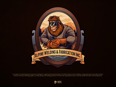 Alpine Welding & Fabrication Inc. branding design graphic design hand drawing hand drawn illustration logo ui vintage vintage logo