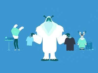 Yetee (2018). 2d ad advertising animation branding cel cel animatiom design flat design gif gifs halloween illustration logo monster monsters motion ui yeti