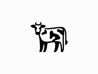 Cow Logo animal branding bull cattle cute dairy design emblem farm icon illustration kids logo mark milk minimalist organic vector