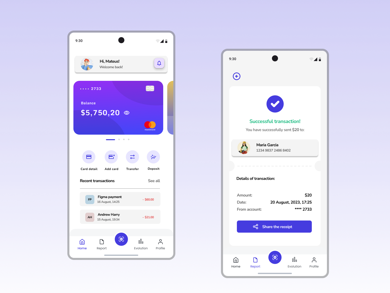 Mobile payment app by Iulia Vasile on Dribbble