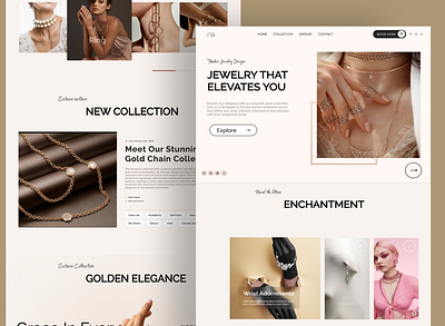 Jewelry Website Design designinspiration fashion figma gold jewel jewelrys ui uiux uiuxdesign ux visualdesign webdesign