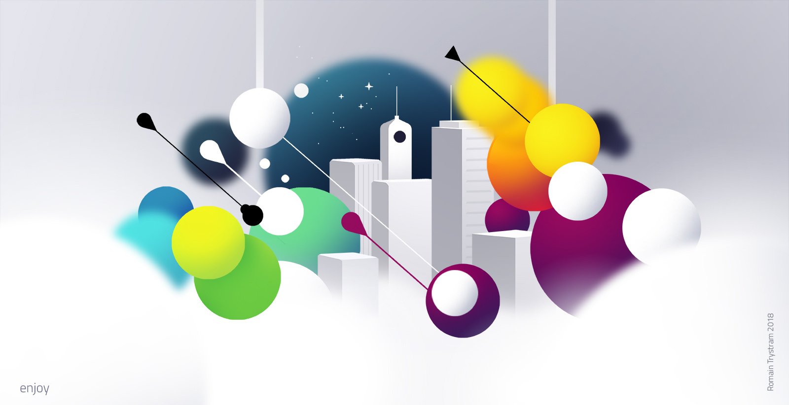 Forms abstract city colours forms geometry illustration light