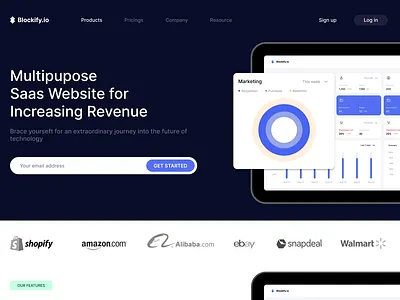 Blockify.io - Redesign. illustration mockup ui website