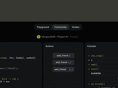 Community project preview blockchain clean community dark mode smart contract startup switcher web3 webapp widgets