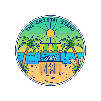 The Crystal Stand adventure apparel badge brand brand indentity branding design emblem graphic design illustration label landscape line line art logo logo design logos monoline sticker vector