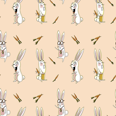 Rabbits design graphic design illustration pattern postcard scetch