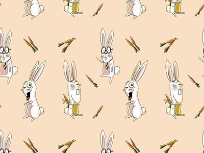 Rabbits design graphic design illustration pattern postcard scetch
