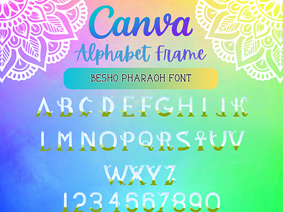 Canva Alphabet Font Frames - Besho Pharaoh alphebet branding canva design font frame frames graphic design logo