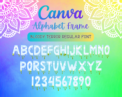 Canva Alphabet Font Frames - Bloody Terror alphabet branding canva design font frame frames graphic design logo