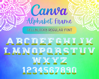 Canva Alphabet Font Frames - CellBlockB alphabet branding canva design font frame frames graphic design logo