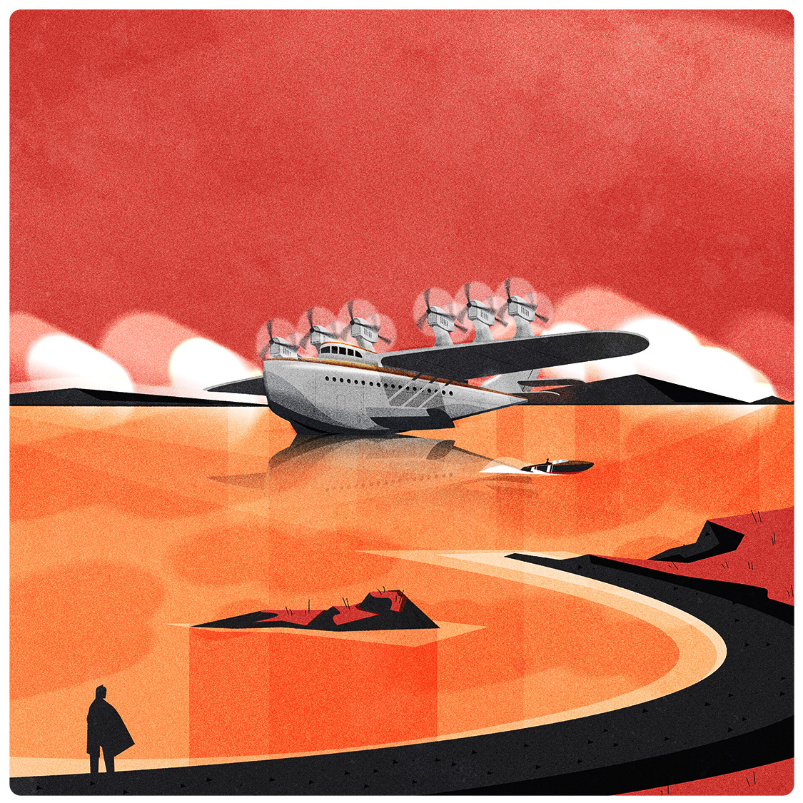 Weirdo plane ai airplane artificial intelligence illustration illustrator minimalist plane skyline technology texture vector