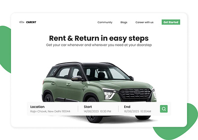 Rent Car Website branding design graphic design landing page ui uiux design
