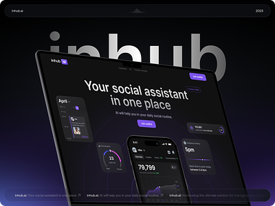 inhub.ai — your social assistant ai app blog create post inhub insights instagram interface mobile app post social social assistant social media statistics ui