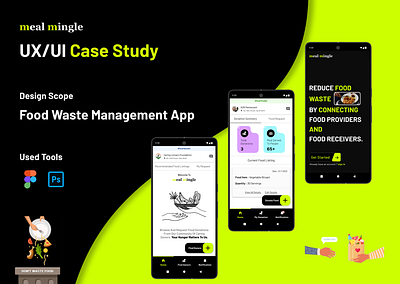 Food Waste Management App | Meal Mingle app design food donation app food waste management app uxui case study uxui design