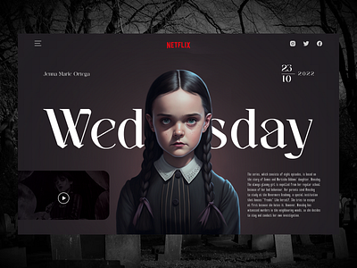 Concept page for the series Wednesday design film netflix series ui ux webdesign website wednesday