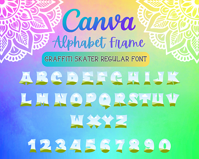 Canva Alphabet Font Frames - Graffiti Skater alphabet branding canva design font frame frames graffiti graphic design logo